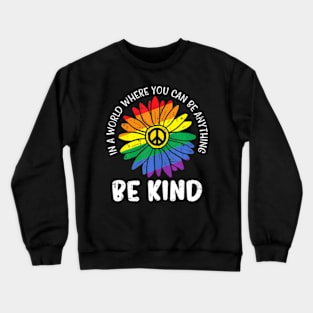 World  Daisy Peace Hippie Gay Pride LGBT Crewneck Sweatshirt